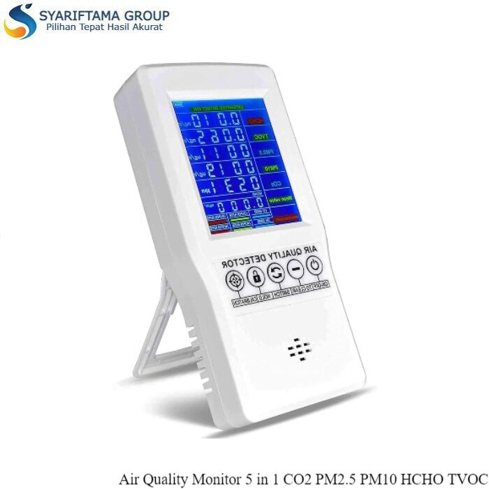 Air Quality Monitor 5 in 1 CO2 PM2.5 PM10 HCHO TVOC